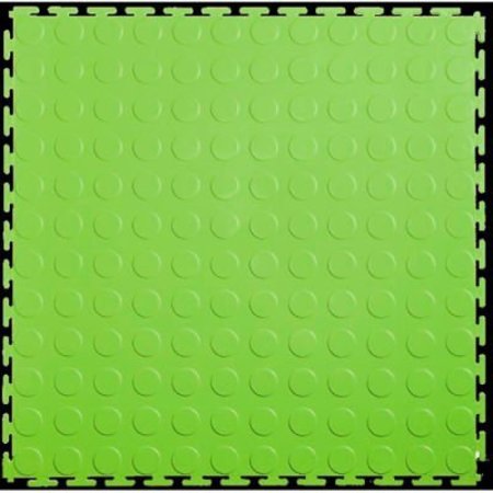 LOCK-TILE Lock-TileÂ PVC Floor Tiles, , 19.5x19.5", Coin, Neon Green LK013